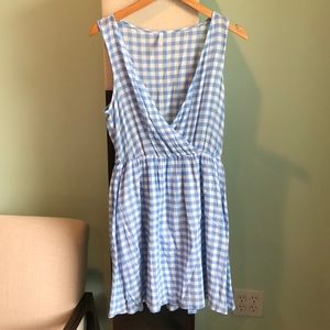 Blue gingham dress